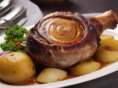 Crispy Comfort: The Allure of Baked or Grilled Haxe Pork Shank.