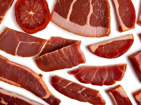 Precision Cuts: Isolated Sliced Meats in Gastronomic Harmony.