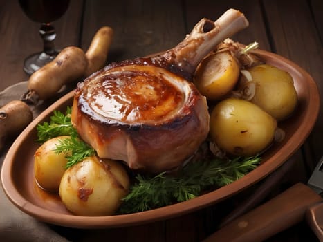 Succulent Haxe Delight: Savoring Baked or Grilled Pork Shank Perfection.