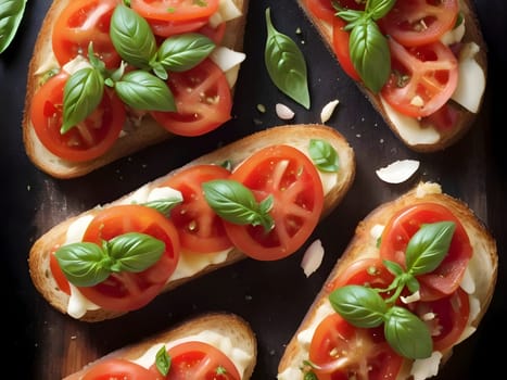 Basil Bliss: Savoring the Harmony of Bruschetta's Simple Ingredients.