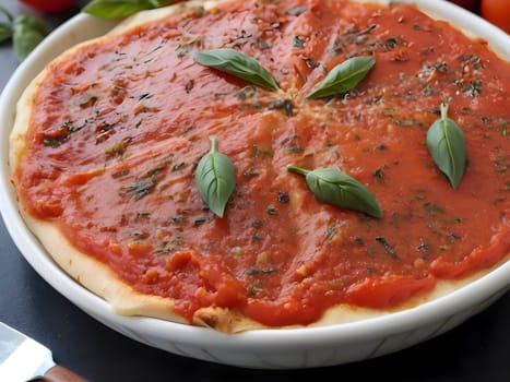 Mediterranean Harmony. Savoring the simplicity of Pizza Marinara.