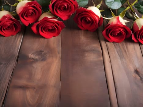 Botanical Warmth. Wooden Framed Display of Red Roses.