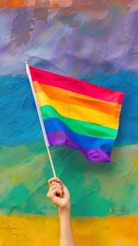 Lgbtq pride symbol flag in hand ai generated image