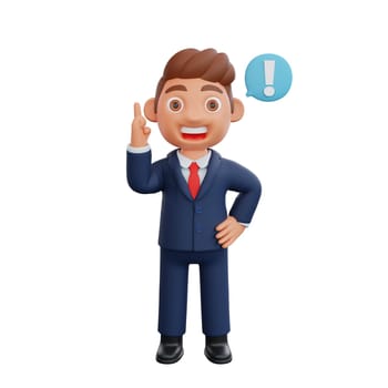 3d Illustration businessman character manager in different poses and business activities