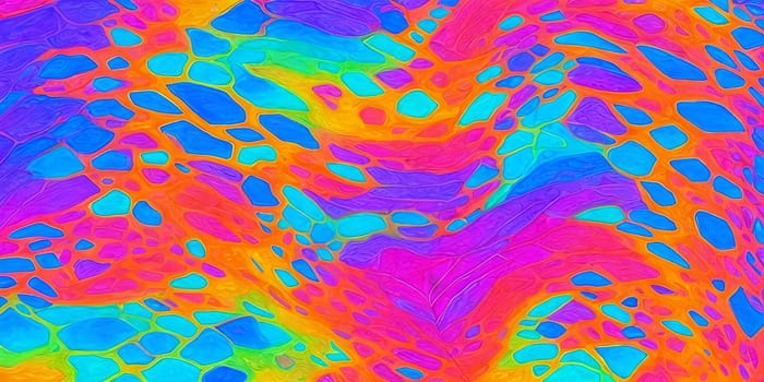 Abstract texture, Pattern art with intricate, flowing shapes and vibrant colors. Generative AI.