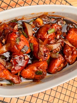 Fried Chicken in Buttery Sweet Soy Sauce asian chinese fusion dish, home made cooking