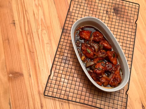 Fried Chicken in Buttery Sweet Soy Sauce asian chinese fusion dish, home made cooking