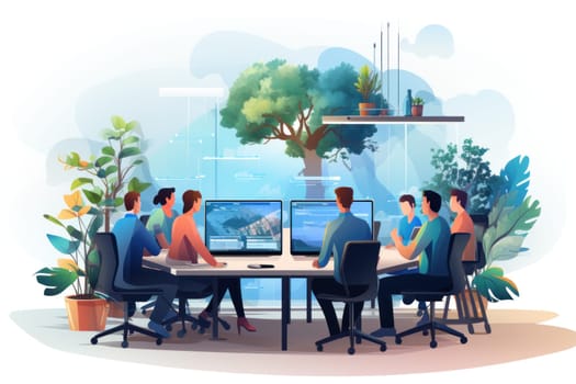business meeting in conference room, Background Concept, . Mockup, generative AI.