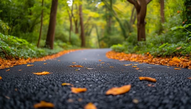 The prospect of a road stretching into the distance, against the background of nature. High quality photo