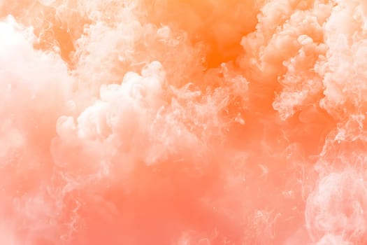 Peach fuzz color smoke cloud background. Neural network generated in January 2024. Not based on any actual scene or pattern.