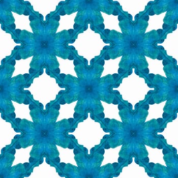Chevron watercolor pattern. Blue magnificent boho chic summer design. Green geometric chevron watercolor border. Textile ready quaint print, swimwear fabric, wallpaper, wrapping.