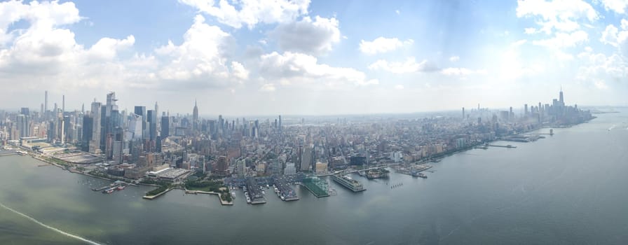 new york city manhattan helicopter tour aerial cityscape panorama