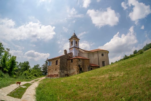 church of The scarecrow of vendersi village piedmont italy