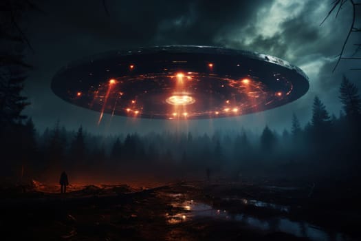 ufo in the night made by generative AI.