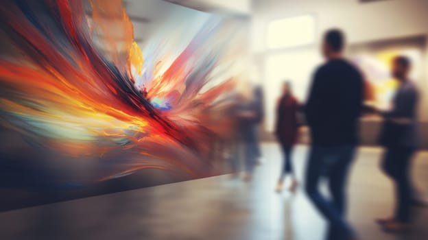 Art installations, arts and sculptures at exhibitions on a blurred background AI