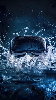 VR glasses with water splashes ai generated image