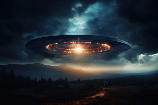 ufo in the night made by generative AI.