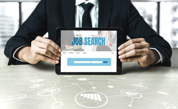 Online job search on modish website for worker to search for job opportunities on the recruitment internet network