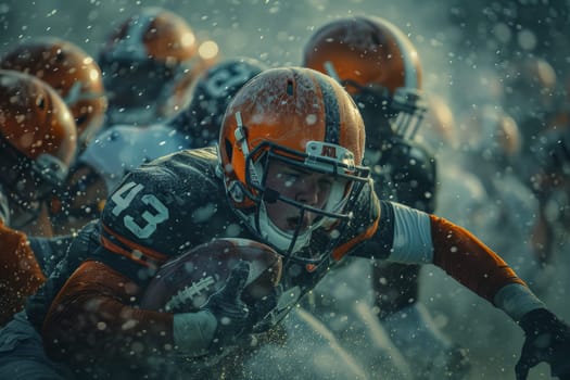 American football Sport wallpaper, action shot in American football game.