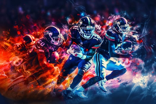 American football Sport wallpaper, action shot in American football game.