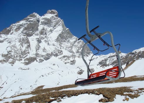 Cervino Kleine Matterhorn view in winter