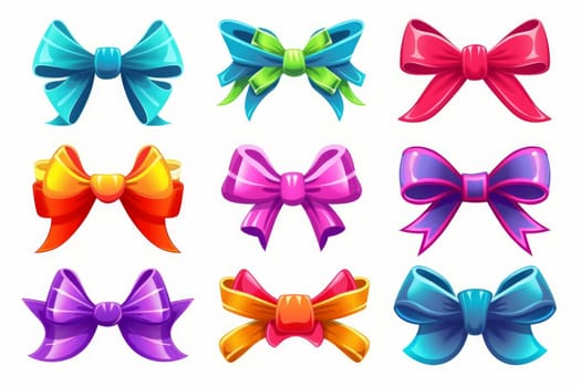 Bow game cartoon set isolated on white background. Generate Ai