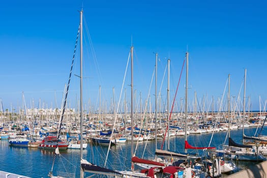 Yachts and boats in the Port of Barcelona