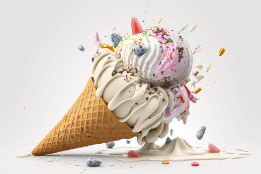 Ice cream summer concept. Gelato food background. Generate Ai