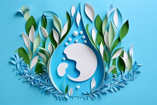 Ecology paper art concept. Environment planet earth day. Generate Ai