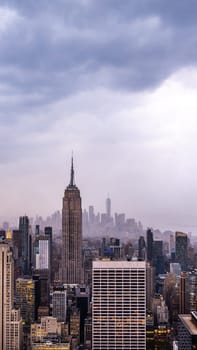 New York City, United States - September 18, 2022. Manhattan skyline panorama with beautiful