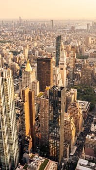 Beautiful view of the streets of the big city from aerial.