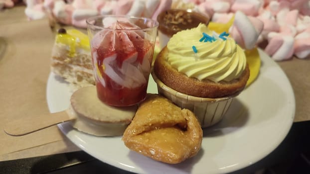 sweet cakes with cream, desserts. High quality photo