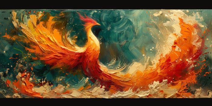 Great Chinese paint wall of Phoenix art paint. Chinese wall paper