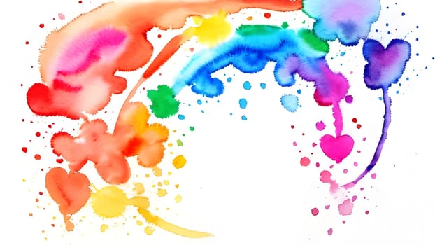 watercolor style illustration of abstract colorful splash, generative ai. High quality photo