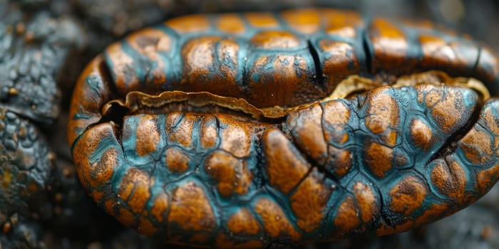 Extreme macro photography of fresh roasted coffee beans.