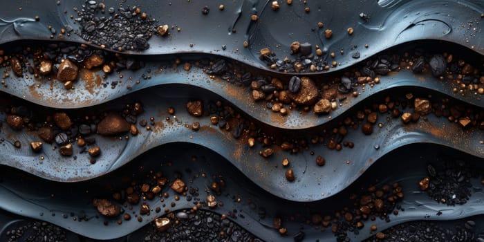 Extreme macro photography of fresh roasted coffee beans ground