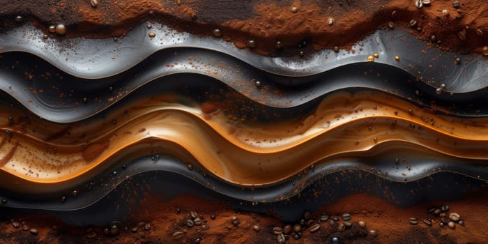 Extreme macro photography of fresh roasted coffee beans ground