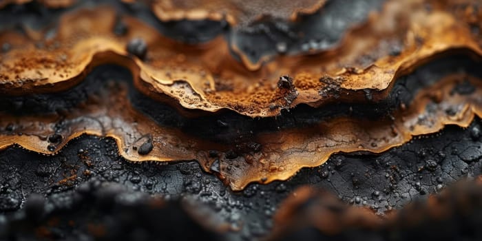 Extreme macro photography of fresh roasted coffee beans ground