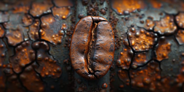 Extreme macro photography of fresh roasted coffee beans ground