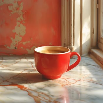 Coffee break in cozy cafe and natural background