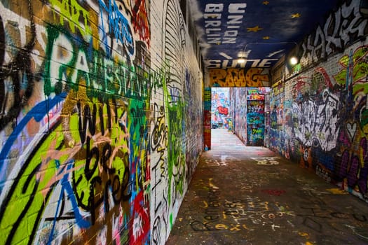 Colorful Graffiti Art in Vibrant Alleyway, Downtown Ann Arbor, Michigan