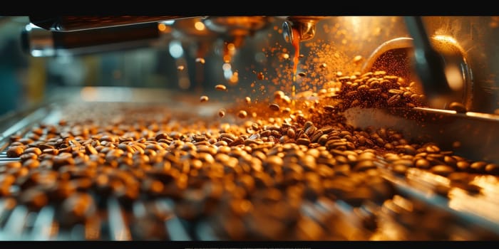 Coffee beans roasted traditional,coffee beans are being roasted. Roasting the peeled coffee beans