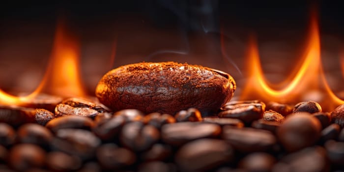 Coffee beans roasted traditional,coffee beans are being roasted. Roasting the peeled coffee beans