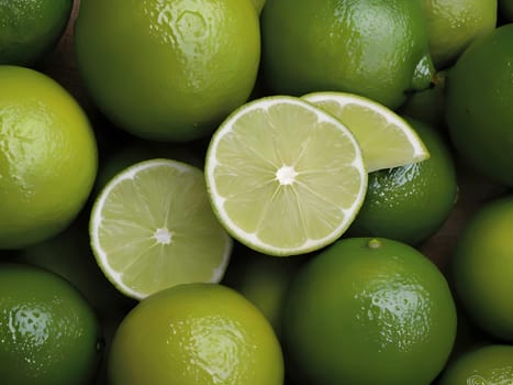 Citrus Elegance. Macro Photography Showcasing Luscious Limes.