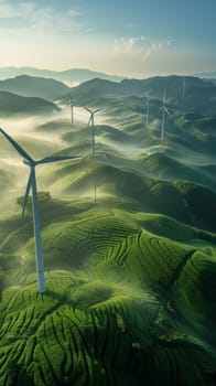 Wind turbine. renewable energy. Generative AI.