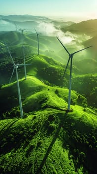 Wind turbine. renewable energy. Generative AI.