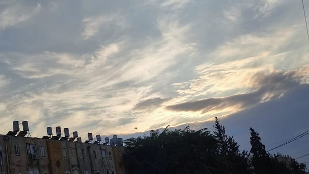 Blue light sky nature white clouds whether background . High quality photo