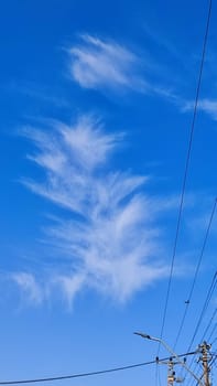 Blue light sky nature white clouds whether background . High quality photo
