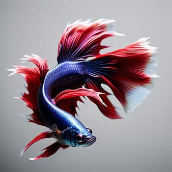 Fine Art Depiction of a Betta Fish on a Black Background