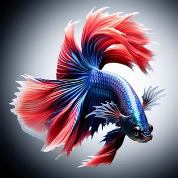 Fine Art Design of a Betta Fish Isolated on Black Background